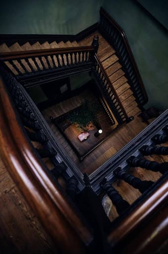 Columns Hotel's historic spiral staircase